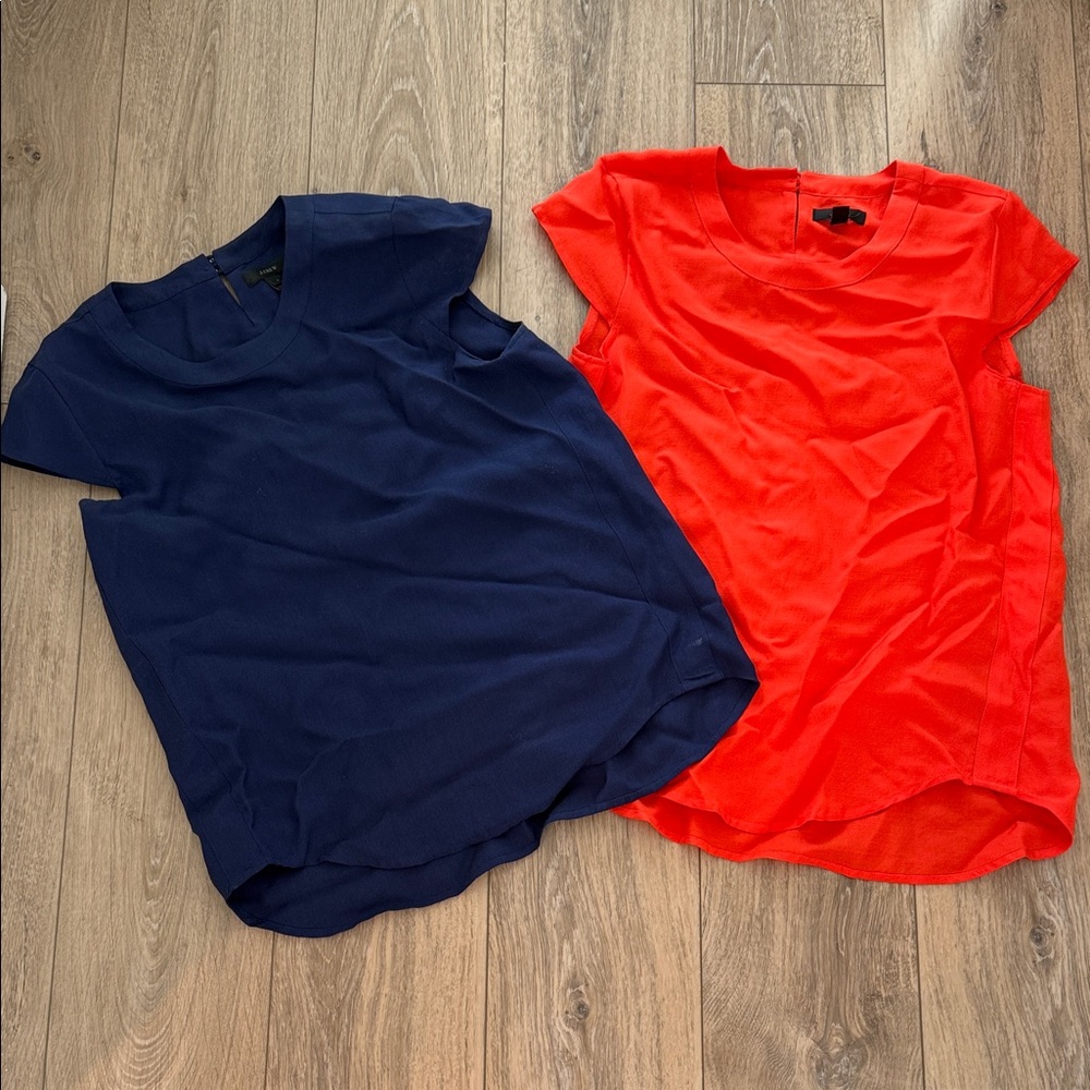 J. Crew Navy Short Sleeve Blouse